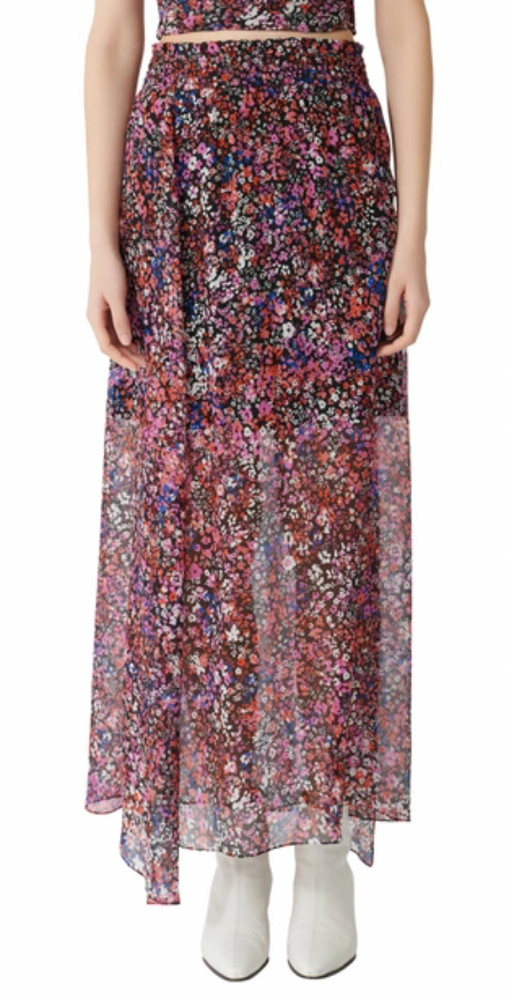 
                  
                    MAJE Shirred floral print maxi skirt 36
                  
                
