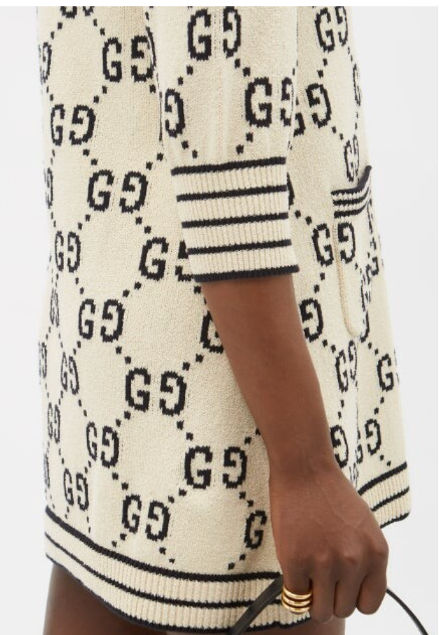 
                  
                    GUCCI GG logo jacquard stripe rib sweater dress Medium
                  
                