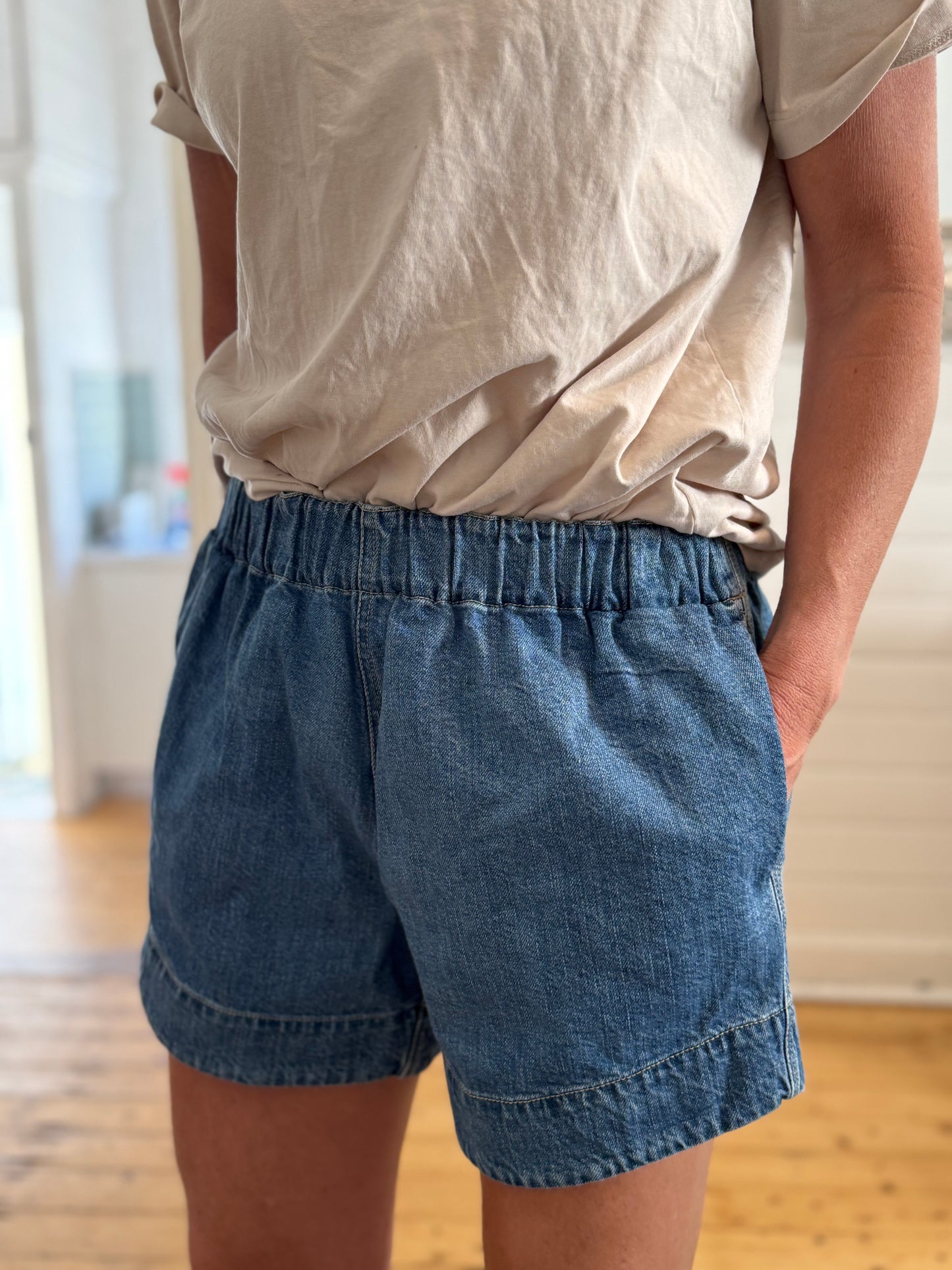 
                  
                    BASSIKE Pull On Denim Shorts 1
                  
                