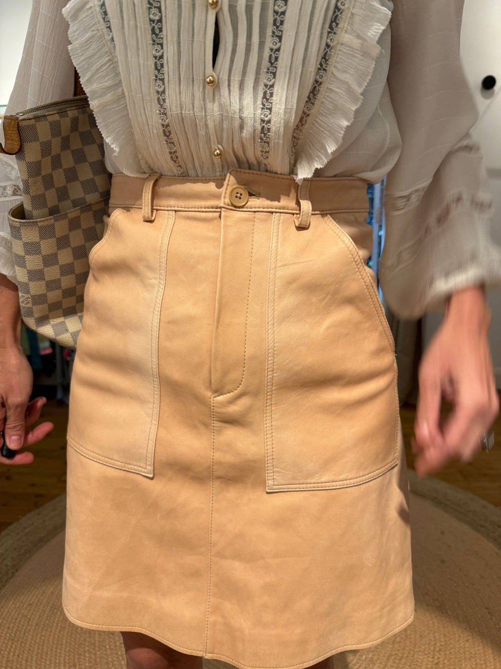 SCANLAN THEODORE Leather Mini Skirt 6