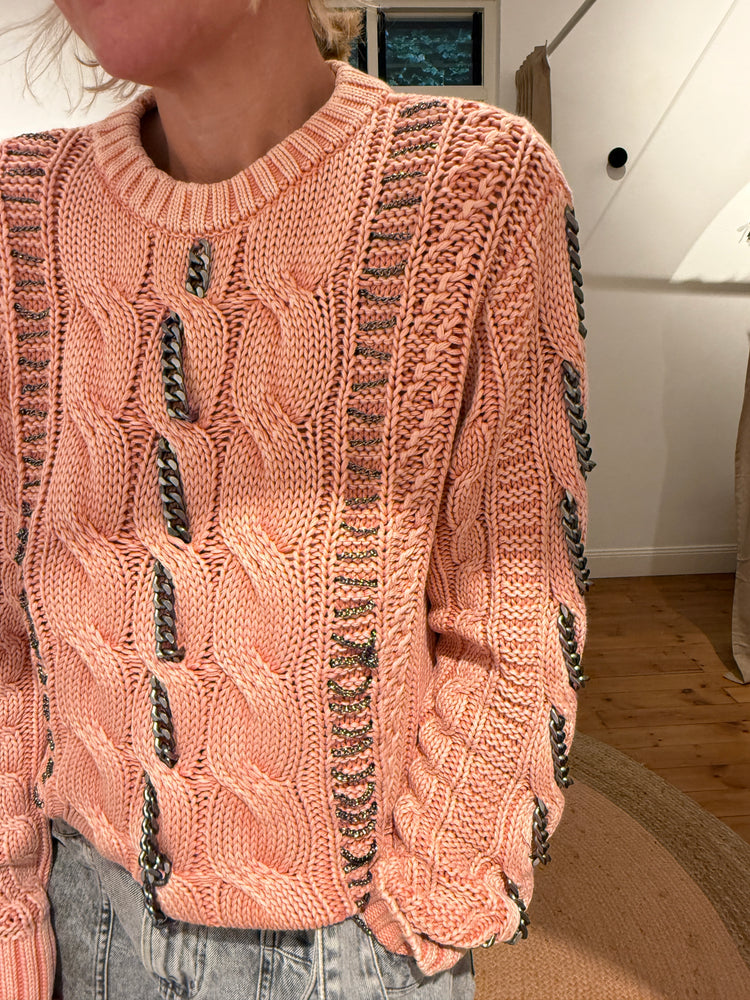 
                  
                    SASS & BIDE Cable sweater with chain detail Medium
                  
                