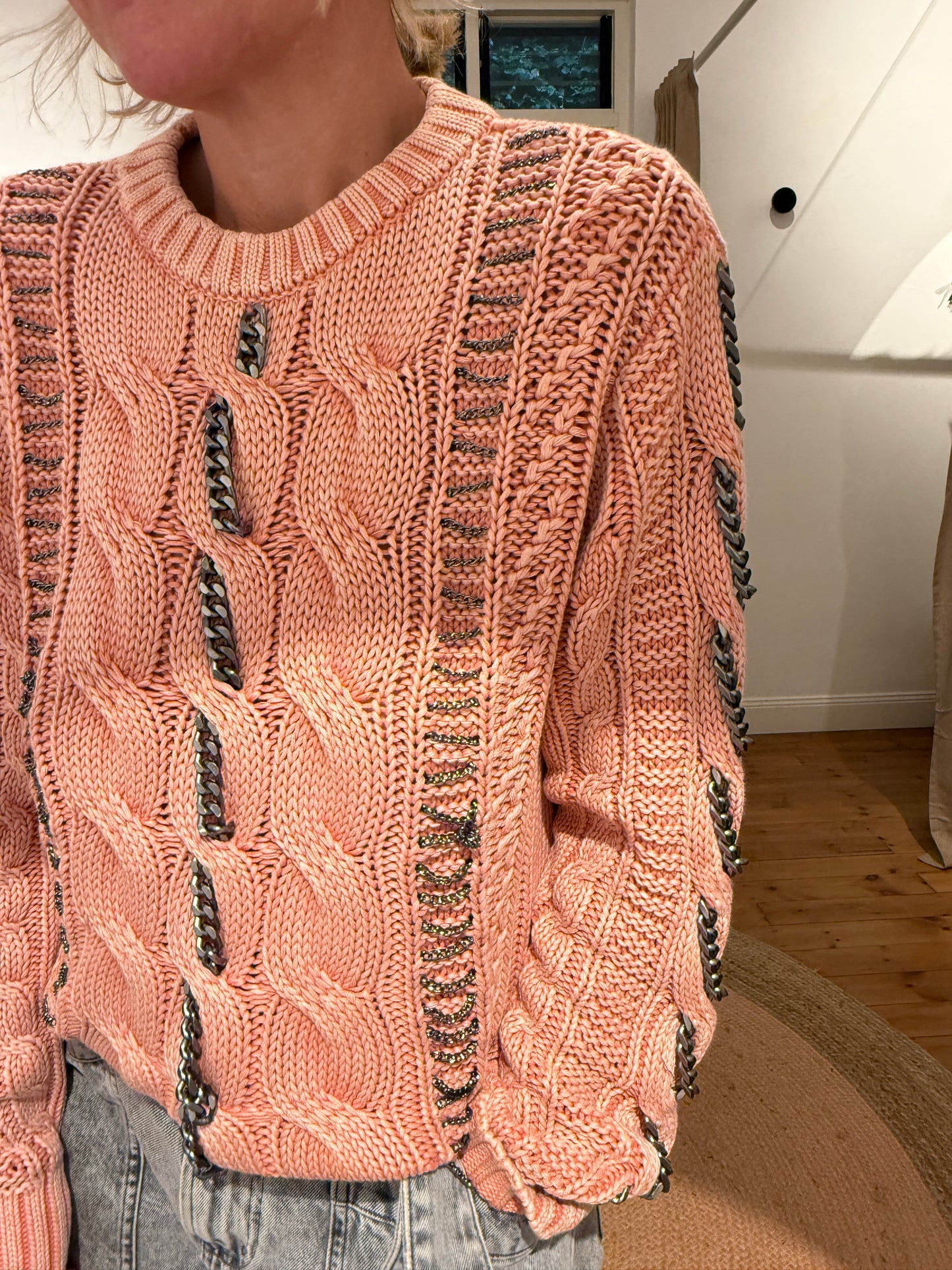 
                  
                    SASS & BIDE Cable sweater with chain detail Medium
                  
                