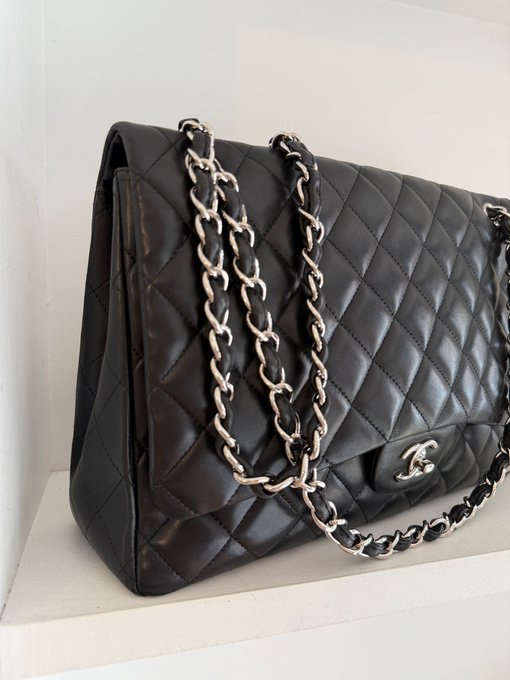 CHANEL Single Flap Lambskin Jumbo Bag