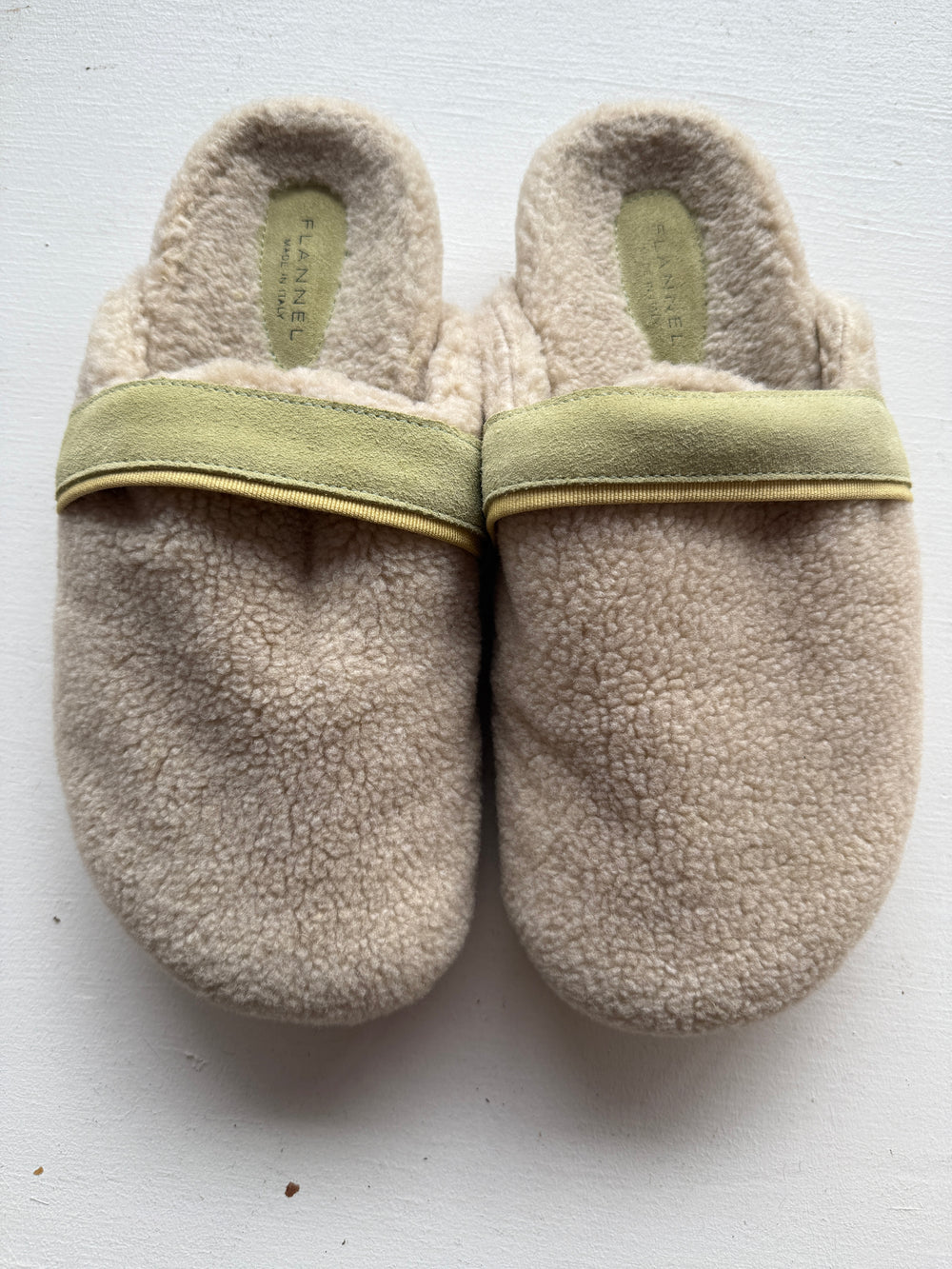 FLANNEL Beige Slog Slides 40