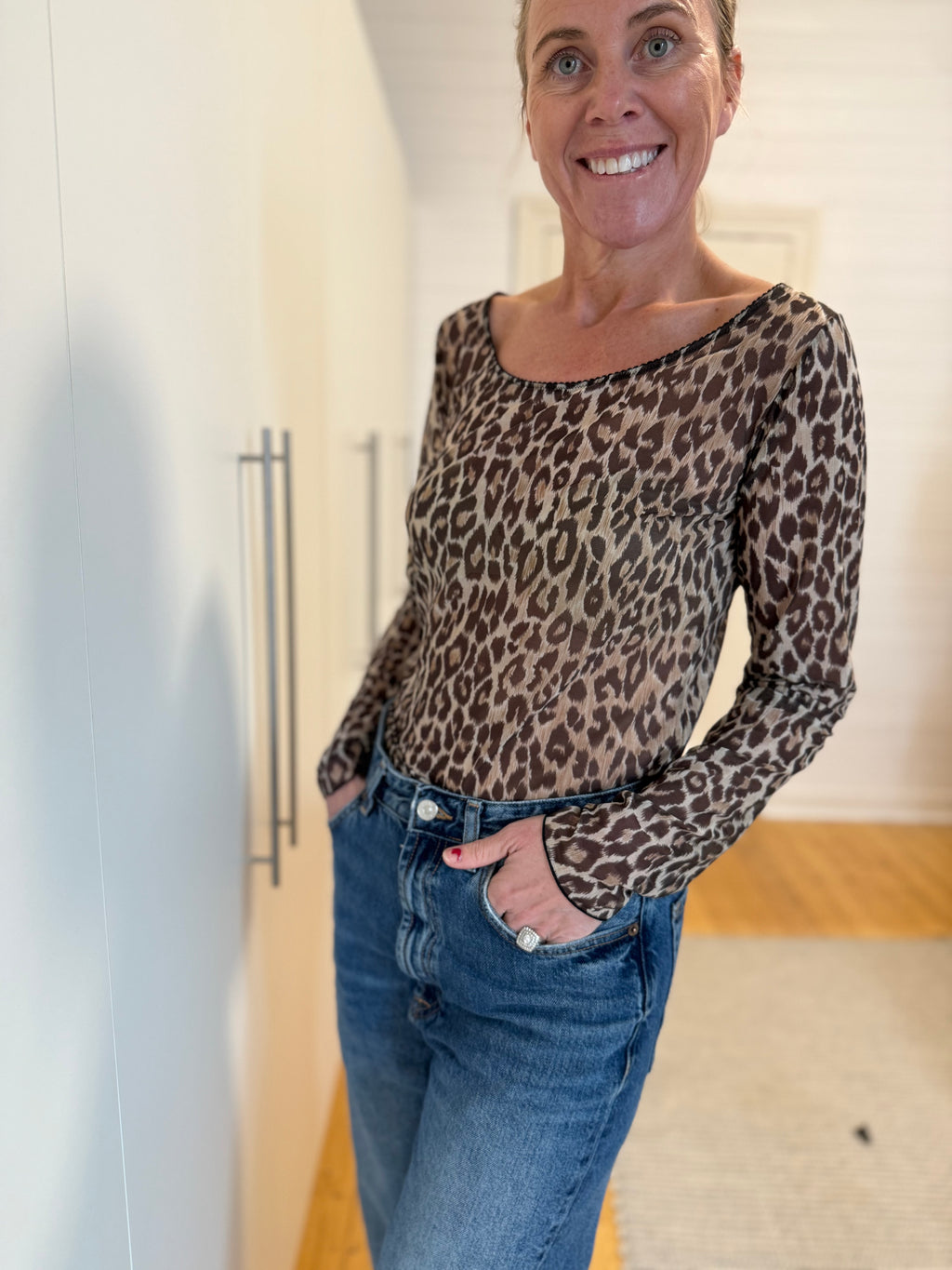 DOLCE  & GABBANA Leopard Mesh Top