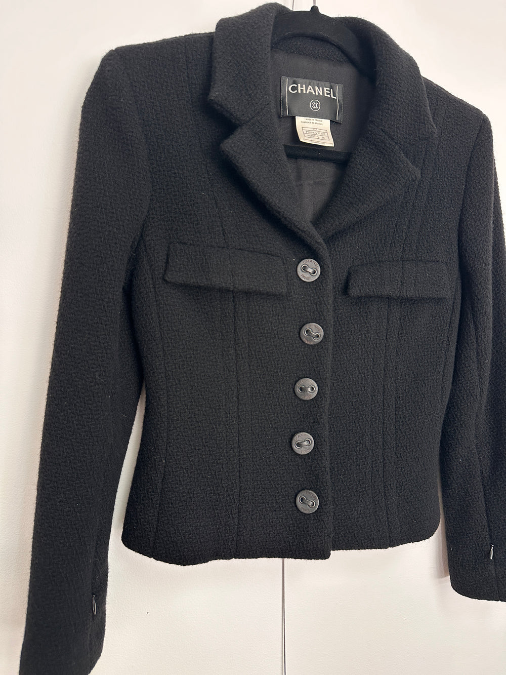 CHANEL Wool blend Crop Jacket 36