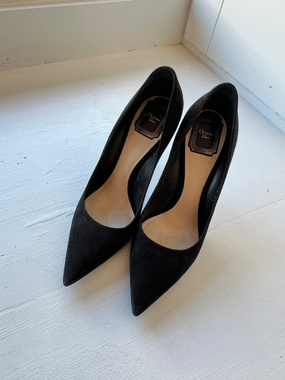 DIOR Black Suede Heels 38.5