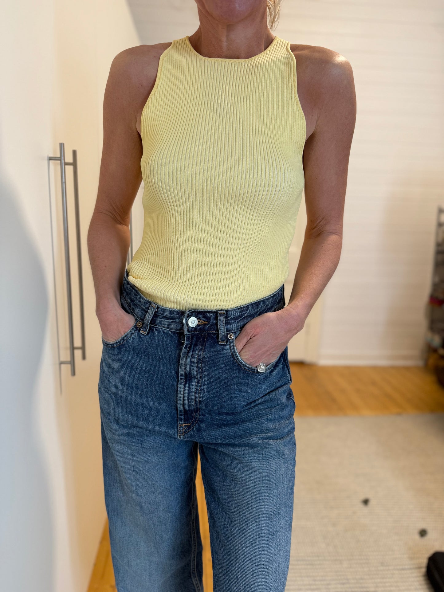 
                  
                    GANNI Ribbed Knit Top Medium
                  
                