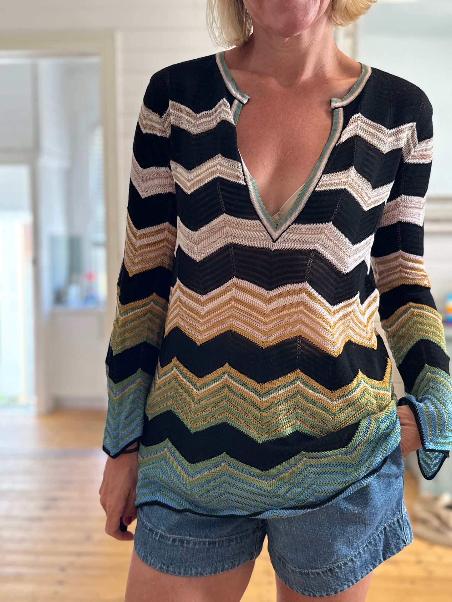 
                  
                    MISSONI Zigzag long sleeve knit/mini dress 42
                  
                