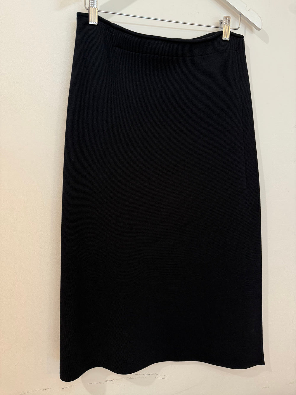 SCANLAN THEODORE	Navy crepe knit maxi skirt with slit Large