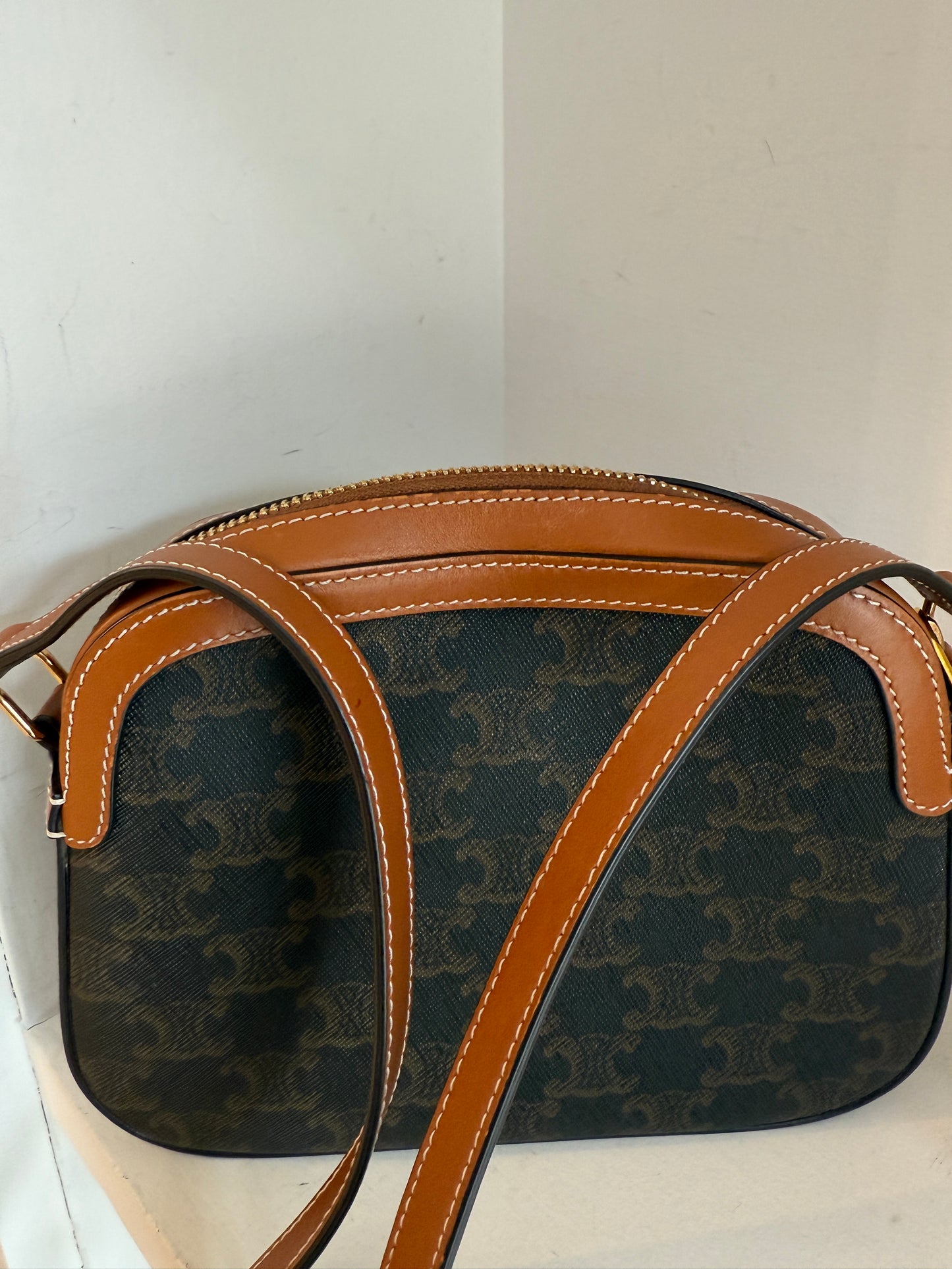 
                  
                    CELINE Tan Triomphe canvas small camera bag
                  
                