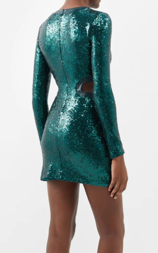 
                  
                    STAUD Dolce side cut-out sequinned mini dress Large
                  
                