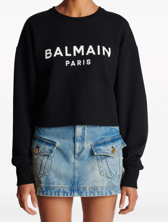 
                  
                    BALMAIN Logo print cotton sweatshirt Small
                  
                