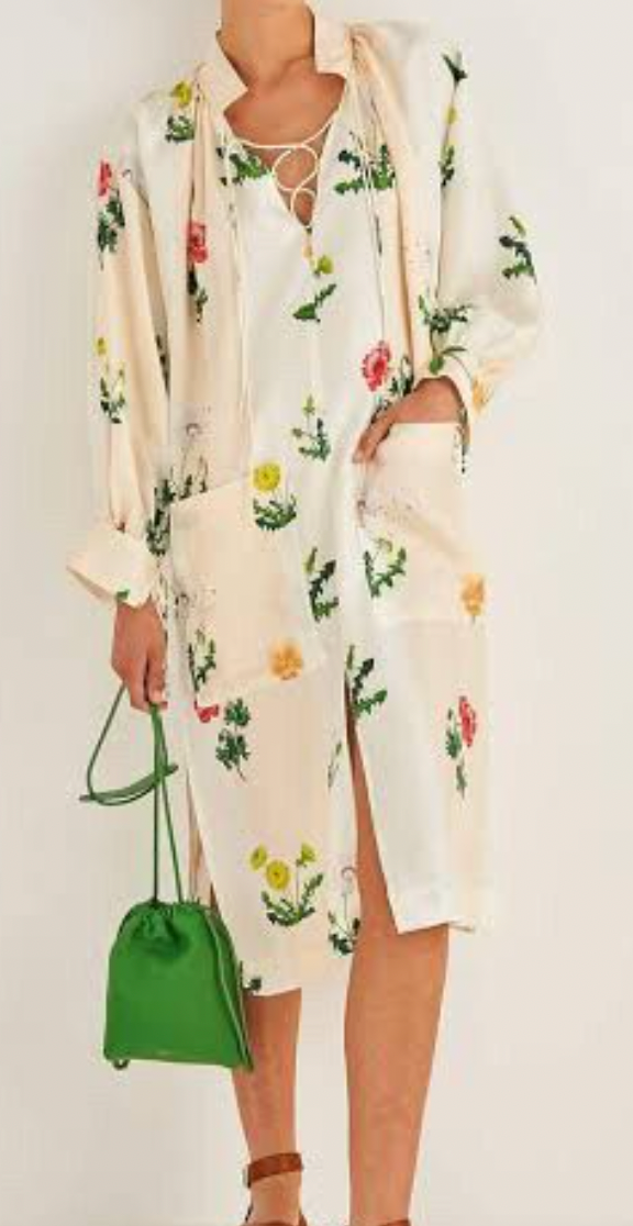 
                  
                    OROTON Poppy print silk dress
                  
                