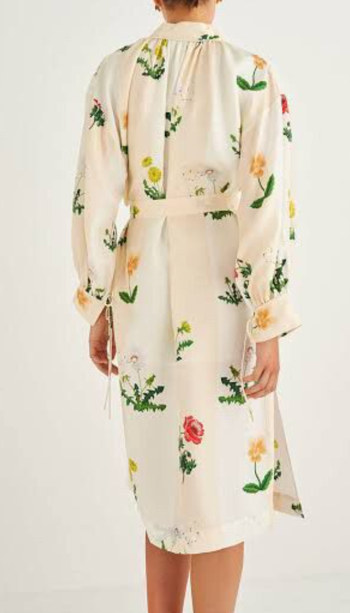 
                  
                    OROTON Poppy print silk dress
                  
                