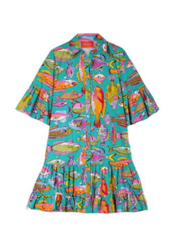 LA DOUBLE J Choux Fish Print Dress Medium