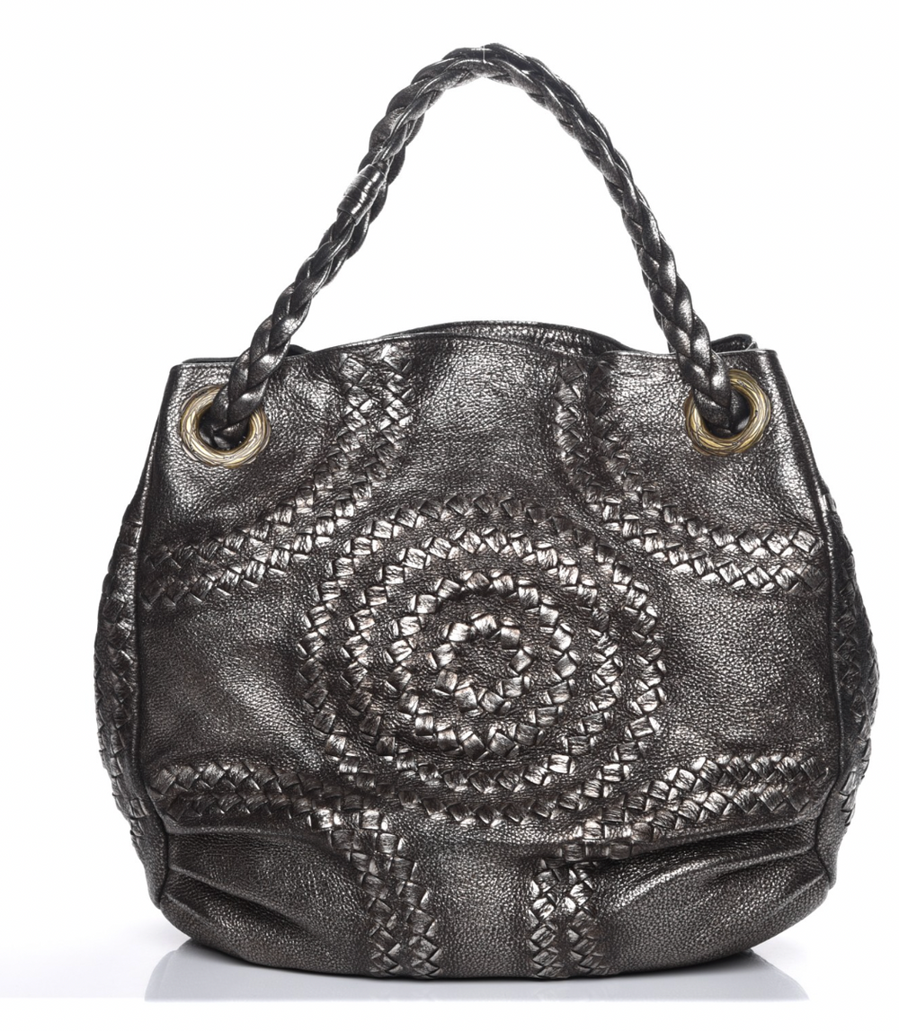 BOTTEGA Metallic Cervo Illusion Hobo Bag