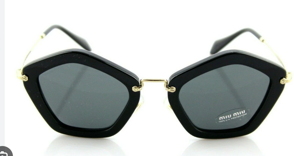 MIU MIU Black Hexagon Sunglasses