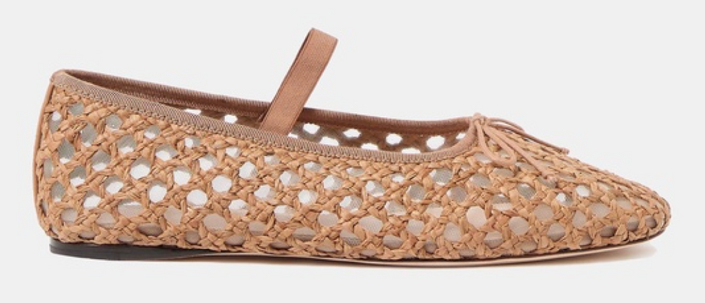 LOEFFLER RANDALL Woven rattan ballet flats 9B