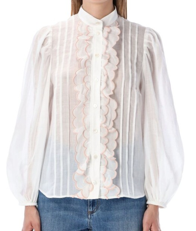 ZIMMERMANN Jude scallop frill shirt 0