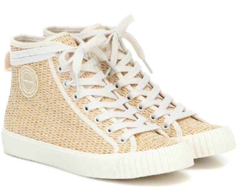 ZIMMERMANN Natural raffia high-top sneakers 40