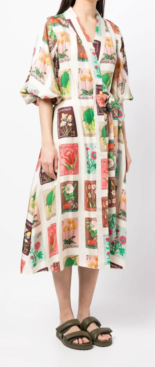 
                  
                    OROTON Postcard Print Wrap Dress 10
                  
                