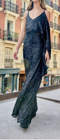 
                  
                    JUANJO OLIVA x SEE IOU Black sequins gown 38
                  
                
