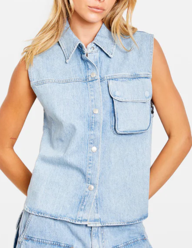 AGOLDE	Hadley denim top xsmall