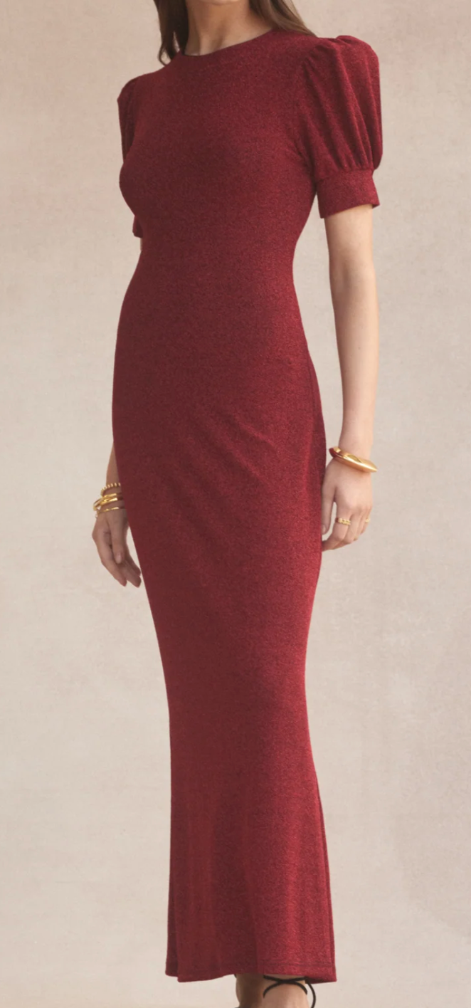 LUXE DE VALENTINA Como Puff Sleeve Maxi Dress 10