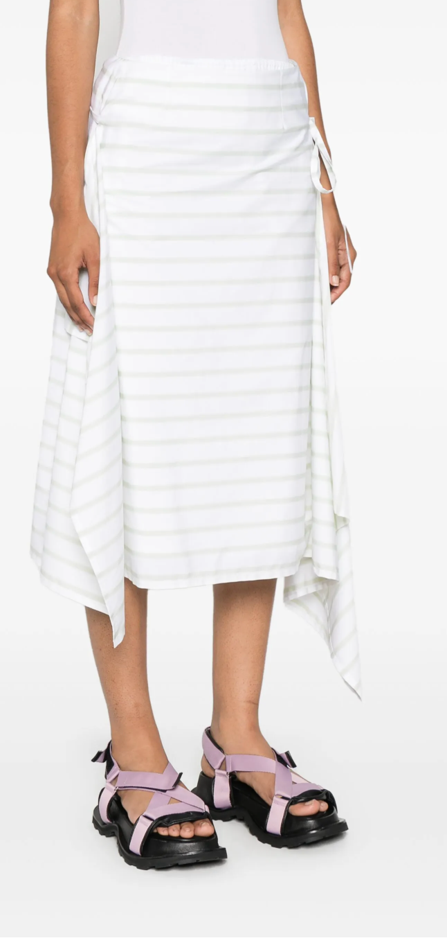 PLAN C Striped Poplin Skirt 42