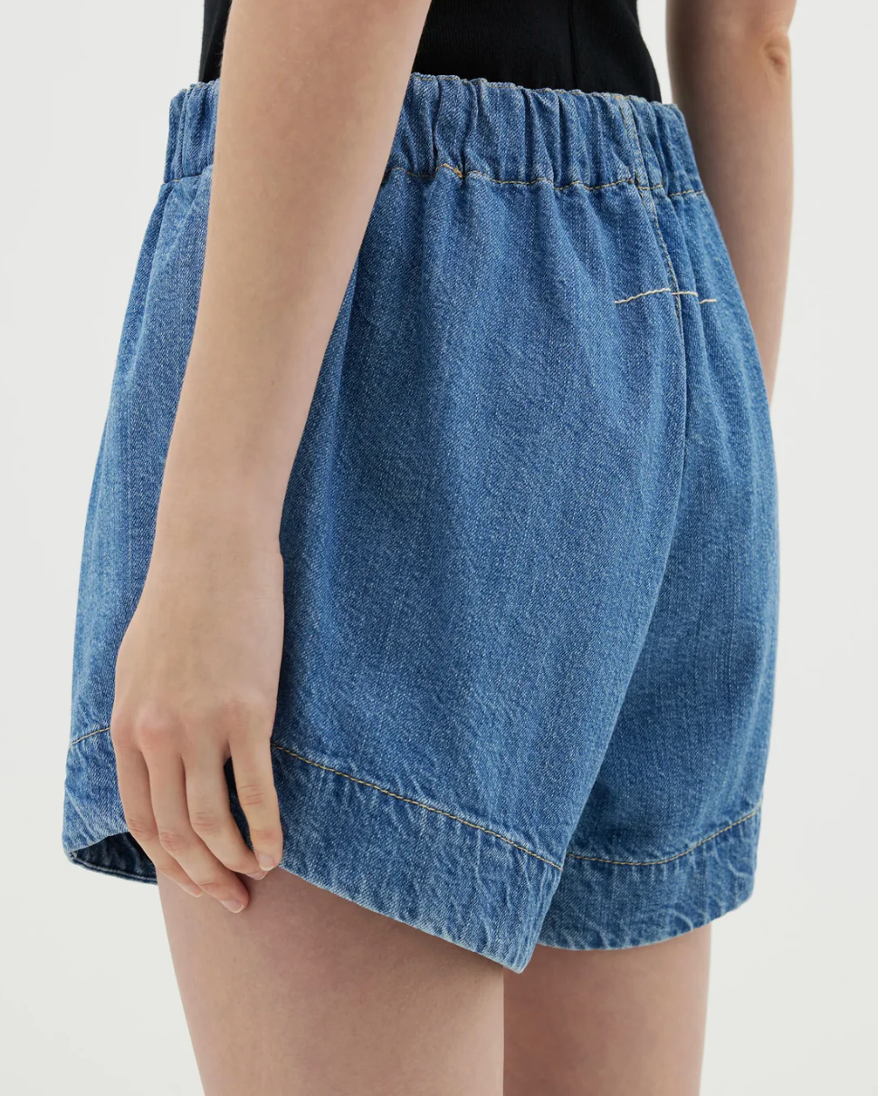 BASSIKE Pull On Denim Shorts 1